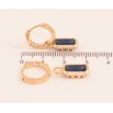 Сережки Xuping колір Позолота 18K підвіски на колечках "Сині кристали" 2 в 1 фото №2 Сережки Xuping колір Позолота 18K підвіски на колечках "Сині кристали" 2 в 1 фото №2