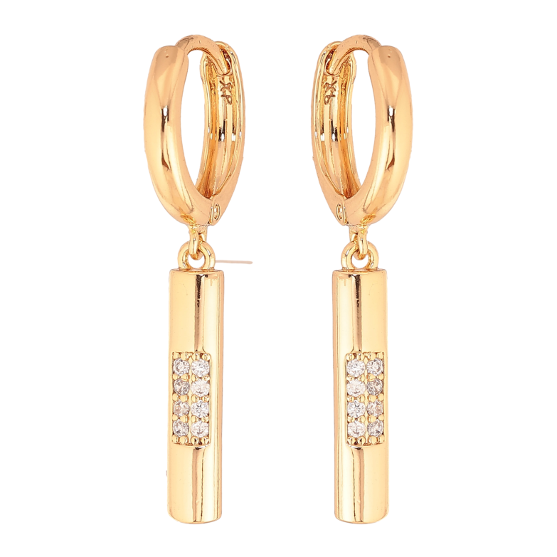 Серьги Xuping цвет Позолота 18K подвески на колечках "Узор с кристаллами" фото №1 Серьги Xuping цвет Позолота 18K подвески на колечках "Узор с кристаллами" фото №1