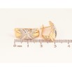 Сережки Xuping колір Позолота 18К+Родій англійський замок "Візерунок з кристалами" фото №2