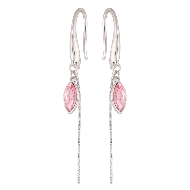 Серьги Xuping цвет Родий с кристаллами Swarovski французский замок "Подвески с кристаллами Rose" фото №7 Серьги Xuping цвет Родий с кристаллами Swarovski французский замок "Подвески с кристаллами Rose" фото №7
