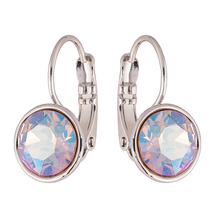 Серьги Xuping цвет Родий с кристаллами Swarovski французский замок "Кристаллы Rose AB" ø 10мм фото №9 Серьги Xuping цвет Родий с кристаллами Swarovski французский замок "Кристаллы Rose AB" ø 10мм фото №9