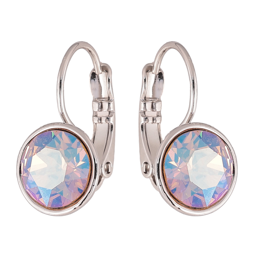 Серьги Xuping цвет Родий с кристаллами Swarovski французский замок "Кристаллы Rose AB" ø 10мм фото №1 Серьги Xuping цвет Родий с кристаллами Swarovski французский замок "Кристаллы Rose AB" ø 10мм фото №1