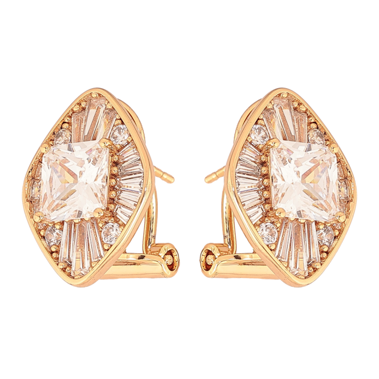 Серьги Xuping цвет позолота 18K итальянский замок инкрустация кристаллами фото №25