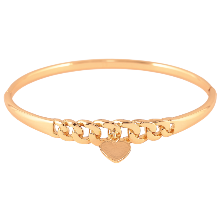 Браслет Xuping цвет Позолота 18K "Узор цепочка с подвеской сердечко" ø 5.7см фото №5 Браслет Xuping цвет Позолота 18K "Узор цепочка с подвеской сердечко" ø 5.7см фото №5