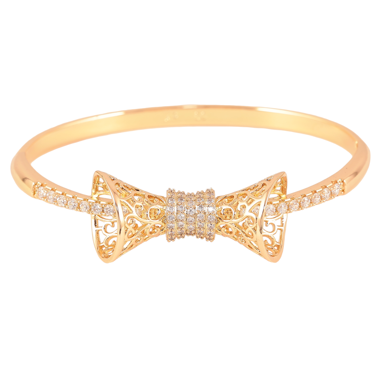 Браслет Xuping Позолота 18K "Ажурный бантик" ø 6см фото №1 Браслет Xuping Позолота 18K "Ажурный бантик" ø 6см фото №1