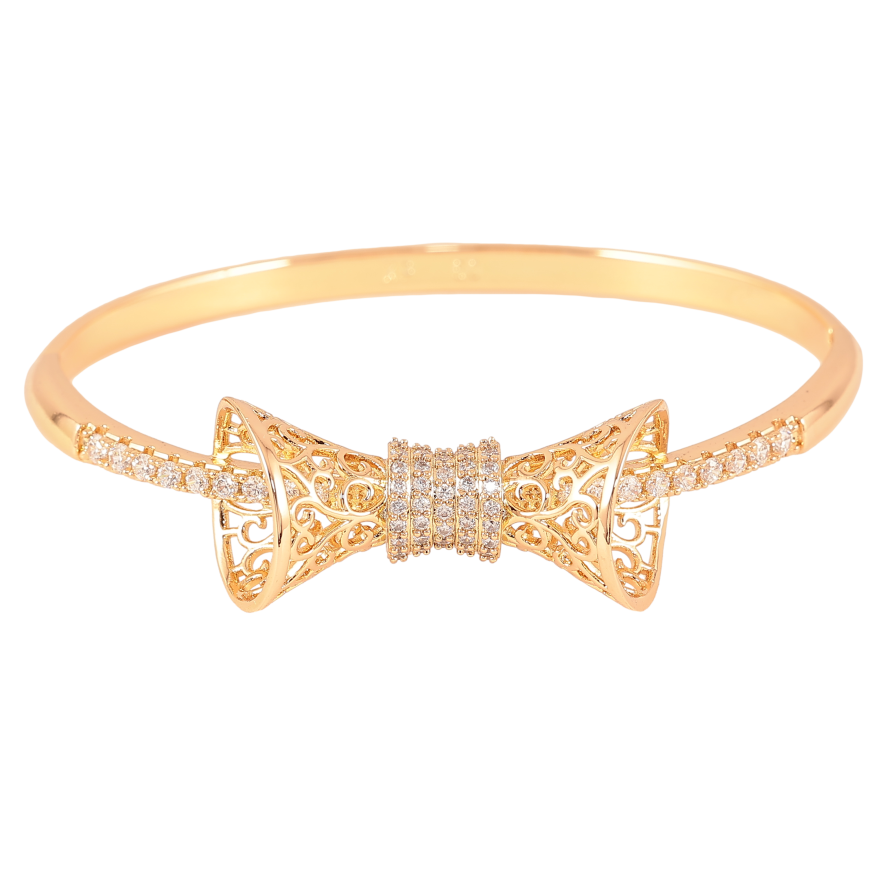 Браслет Xuping Позолота 18K "Ажурный бантик" ø 6см фото №1 Браслет Xuping Позолота 18K "Ажурный бантик" ø 6см фото №1