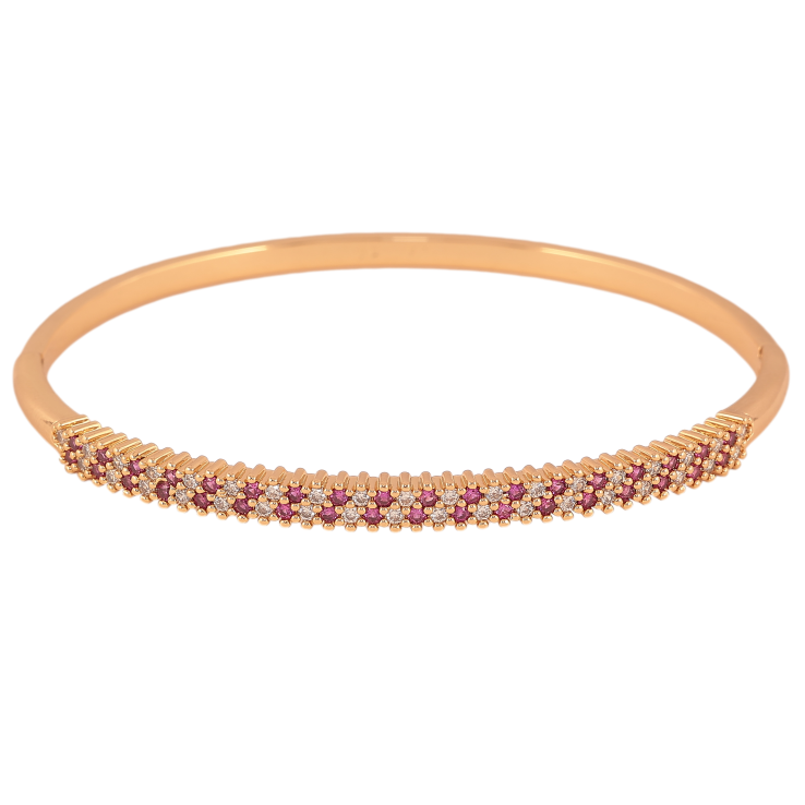 Браслет Xuping цвет Позолота 18K "Инкрустация бело-розовыми кристаллами" ø 6см фото №13