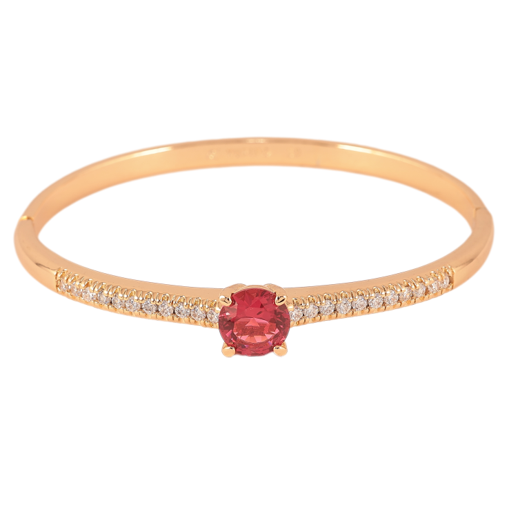 Браслет Xuping Позолота 18K "Инкрустация цирконий и вставка малиновый кристалл" ø 6см фото №15