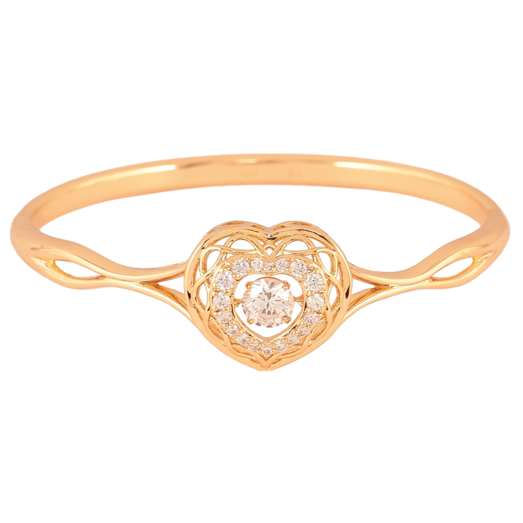 Браслет Xuping цвет Позолота 18K "Сердечко с "танцующим  кристаллом" ø 5,7см фото №10
