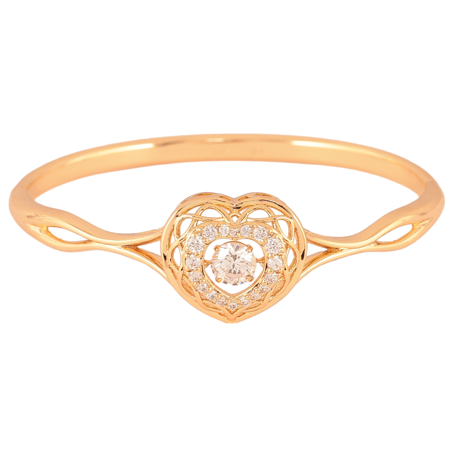 Браслет Xuping цвет Позолота 18K "Сердечко с "танцующим кристаллом" ø 5,7см фото №1 Браслет Xuping цвет Позолота 18K "Сердечко с "танцующим кристаллом" ø 5,7см фото №1