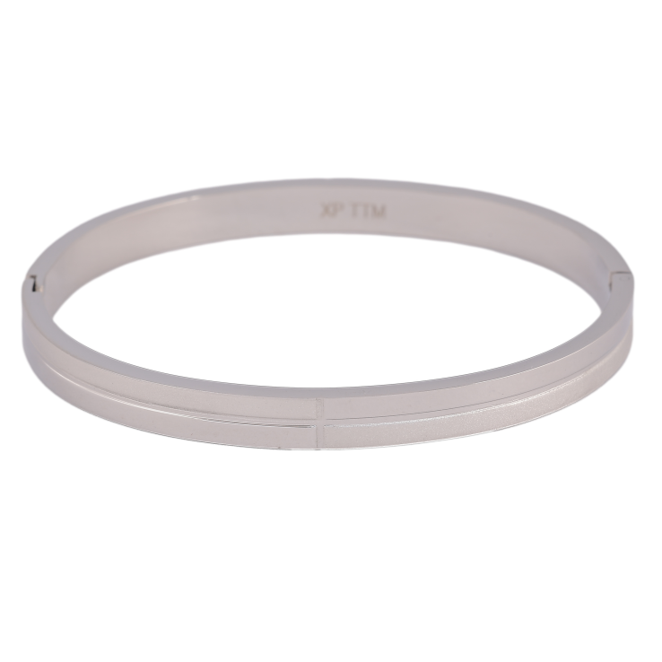 Браслет Xuping ТТМ Stainless Steel цвет Родий "Декоративный узор, шир. 6мм" ø 6см фото №8