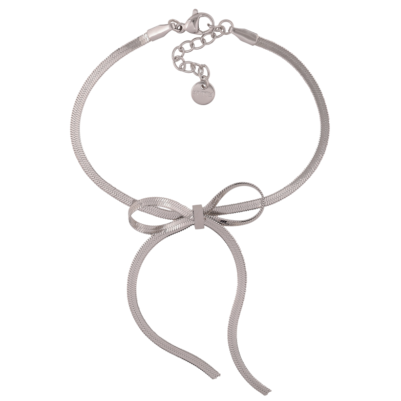 Браслет Xuping ТТМ Stainless Steel колір Родій "Бант" довжина з дод. ланцюжком 18-21см х 2.5мм фото №5 Браслет Xuping ТТМ Stainless Steel колір Родій "Бант" довжина з дод. ланцюжком 18-21см х 2.5мм фото №5