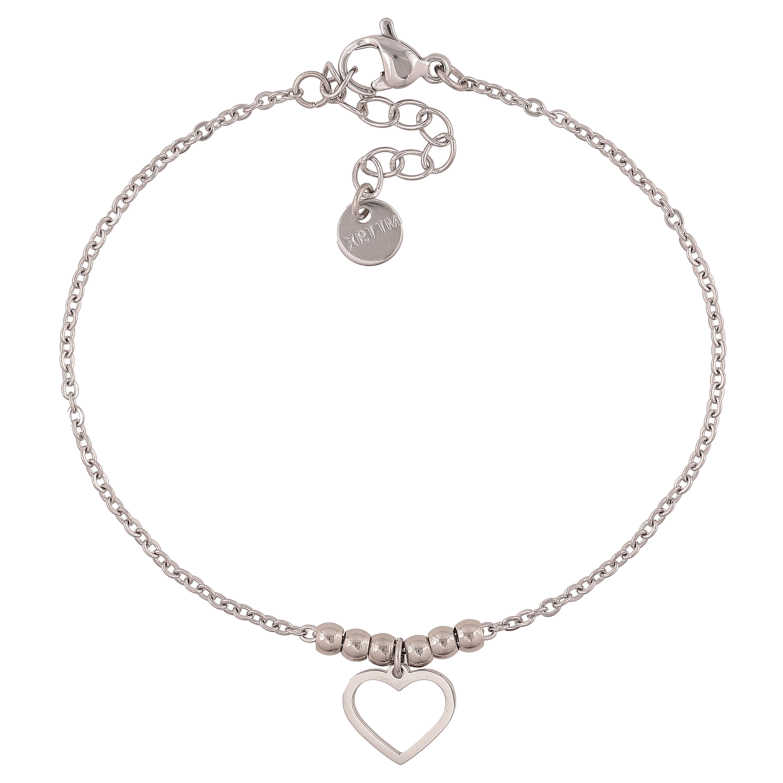 Браслет Xuping ТТМ Stainless Steel колір Родій "Ланцюжок із серцем" довжина з дод. ланцюжком 17-20см х 2мм фото №4 Браслет Xuping ТТМ Stainless Steel колір Родій "Ланцюжок із серцем" довжина з дод. ланцюжком 17-20см х 2мм фото №4