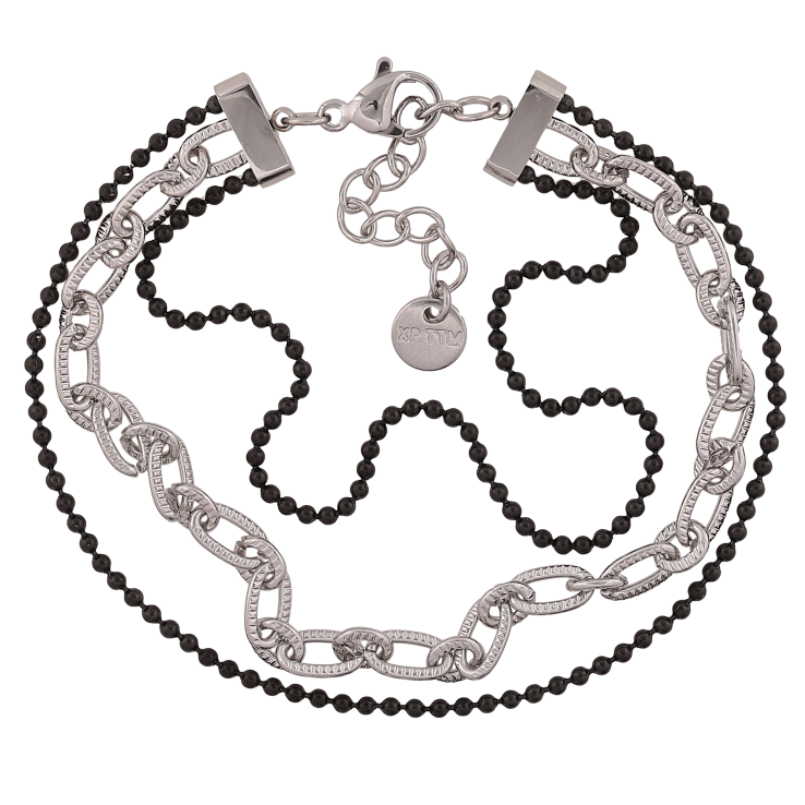 Браслет Xuping ТТМ Stainless Steel цвет Родий "Тройная цепочка с эмалью" длина с доп. цепочкой 17-20см х 7мм фото №18 Браслет Xuping ТТМ Stainless Steel цвет Родий "Тройная цепочка с эмалью" длина с доп. цепочкой 17-20см х 7мм фото №18