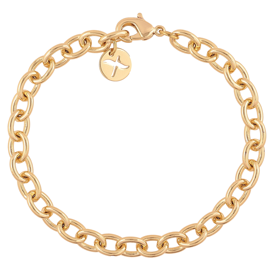 Браслет Xuping цвет Позолота 14K "Цепочка Якорная" размер 18см х 6мм фото №1