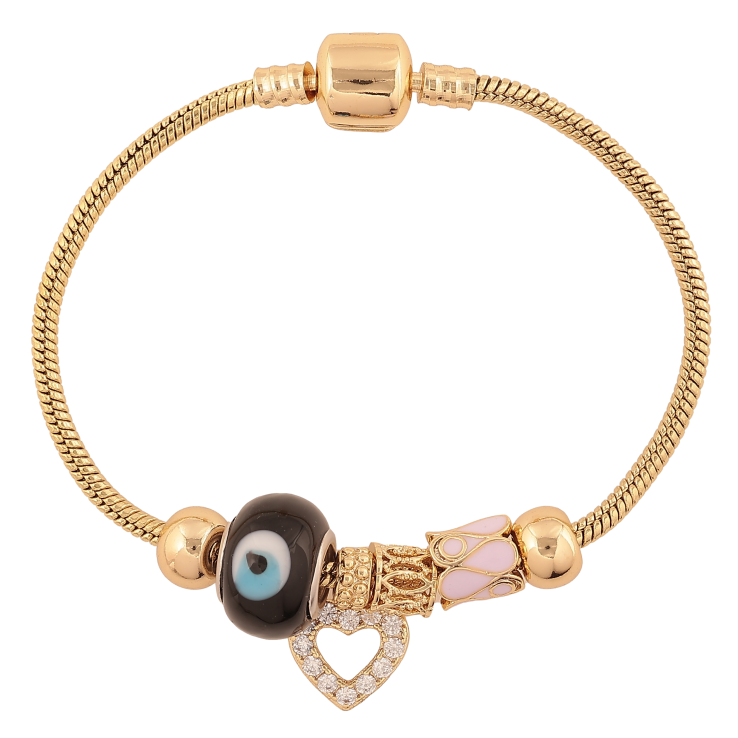 Браслет Xuping цвет Позолота 14K "У стилі Pandora ювелірний шнур з намистинами" довжина 18см х 3мм фото №6 Браслет Xuping цвет Позолота 14K "У стилі Pandora ювелірний шнур з намистинами" довжина 18см х 3мм фото №6