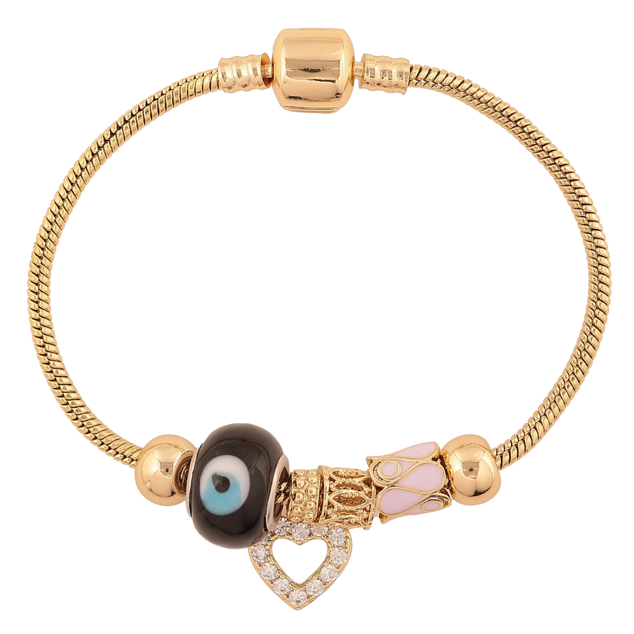 Браслет Xuping цвет Позолота 14K "У стилі Pandora ювелірний шнур з намистинами" довжина 18см х 3мм фото №1