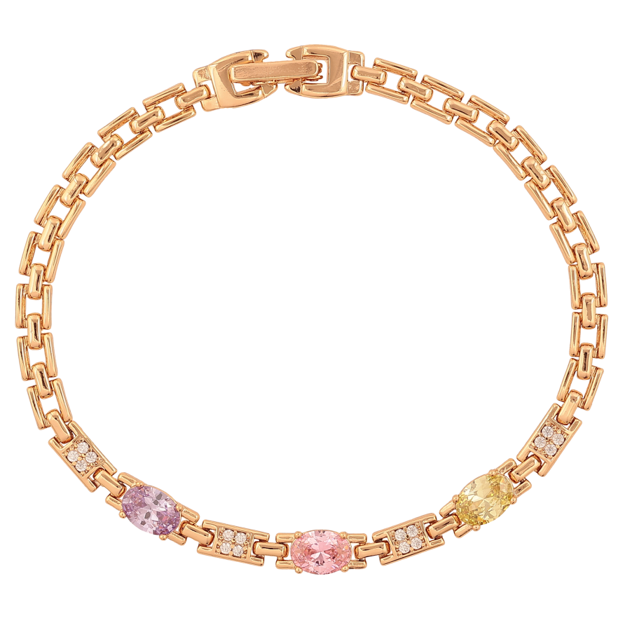 Браслет Xuping цвет Позолота 18K "Узор с цветными кристаллами" размер 19.5см х 4-5мм фото №1 Браслет Xuping цвет Позолота 18K "Узор с цветными кристаллами" размер 19.5см х 4-5мм фото №1