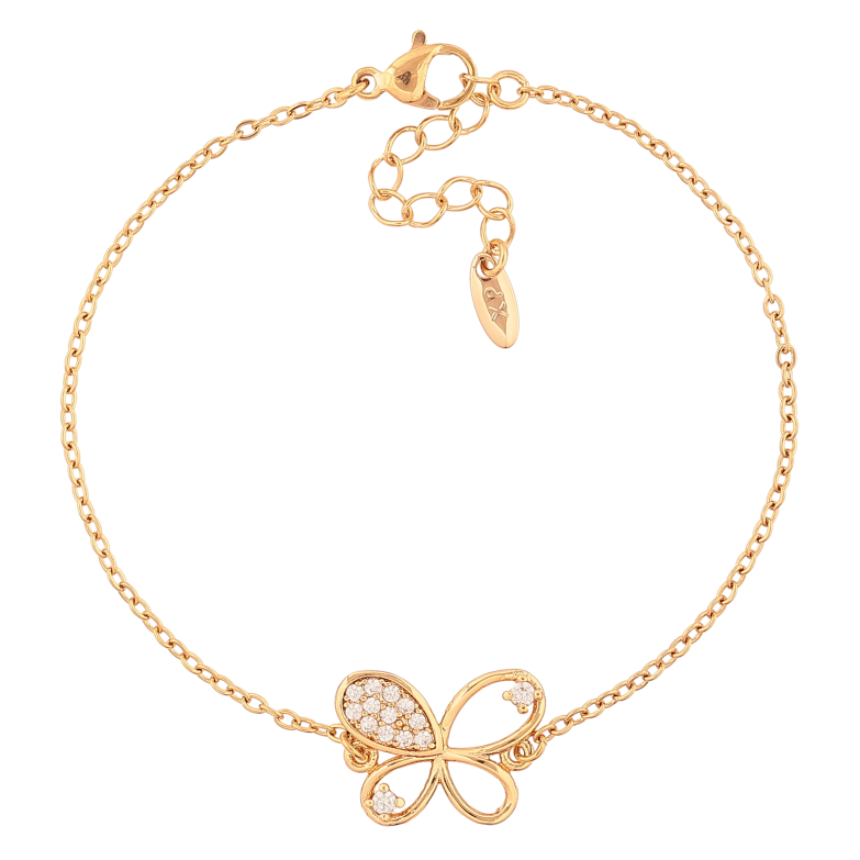 Браслет Xuping цвет Позолота 18K "Цепочка с вставкой бабочка" размер с доп. цепочкой 18-21см х 1.5-13мм фото №1 Браслет Xuping цвет Позолота 18K "Цепочка с вставкой бабочка" размер с доп. цепочкой 18-21см х 1.5-13мм фото №1