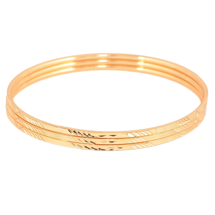 Браслет Xuping цвет Позолота 18K "Классика с узором" ø 6см, шир. 2мм (3шт) фото №16