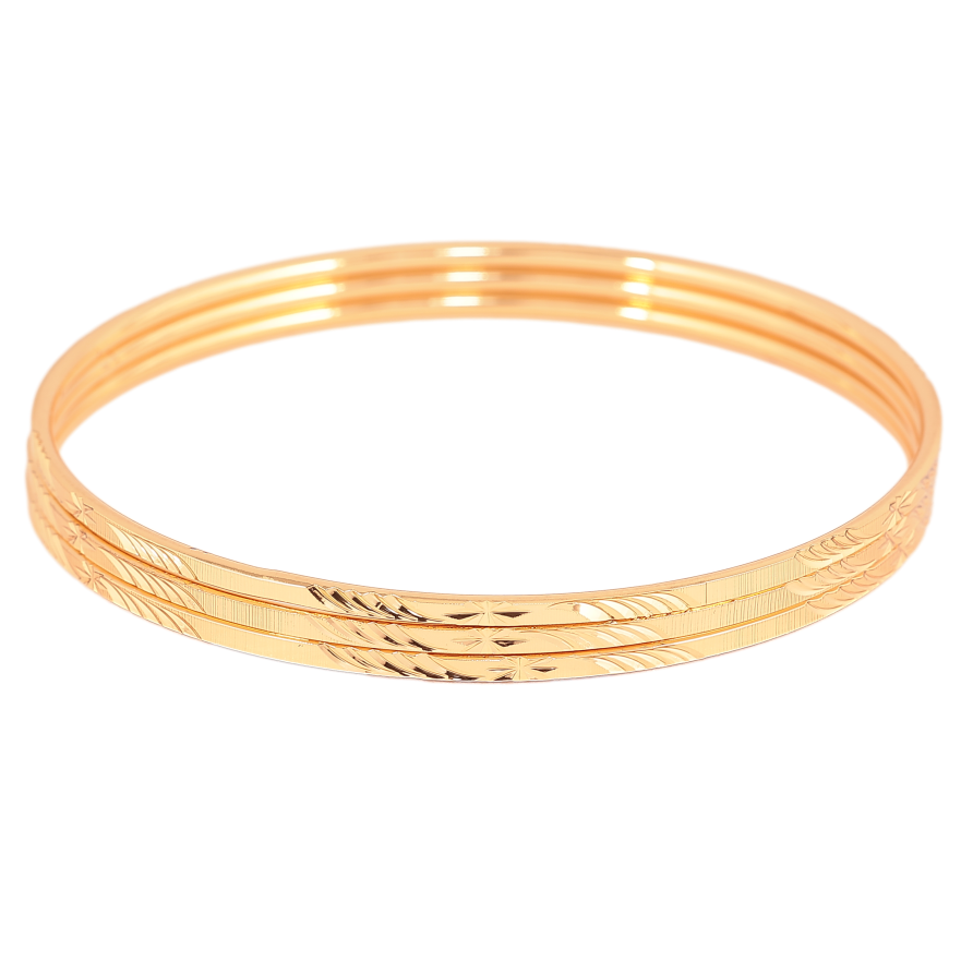 Браслет Xuping колір Позолота 18K "Класика з візерунком" ø 6см, шир. 2мм (3шт) фото №1 Браслет Xuping колір Позолота 18K "Класика з візерунком" ø 6см, шир. 2мм (3шт) фото №1