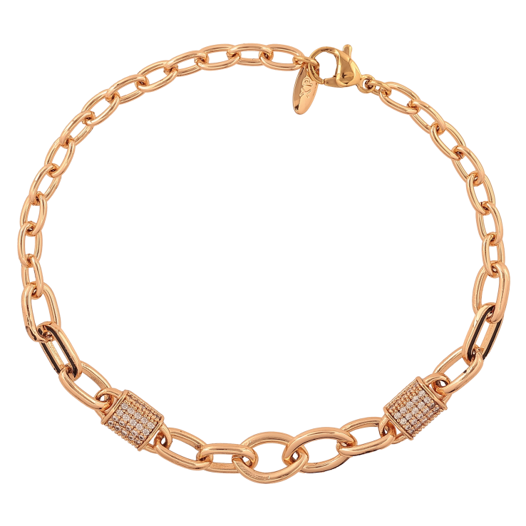 Браслет Xuping цвет Позолота 18K "Комбинированная цепочка с кристаллами" размер 20см х 4-6мм фото №9 Браслет Xuping цвет Позолота 18K "Комбинированная цепочка с кристаллами" размер 20см х 4-6мм фото №9