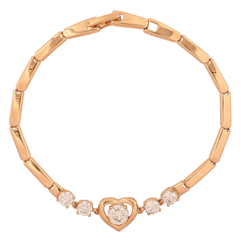 Браслет Xuping колір Позолота 18K "Серце" розмір 19см х 3-10мм фото №2 Браслет Xuping колір Позолота 18K "Серце" розмір 19см х 3-10мм фото №2