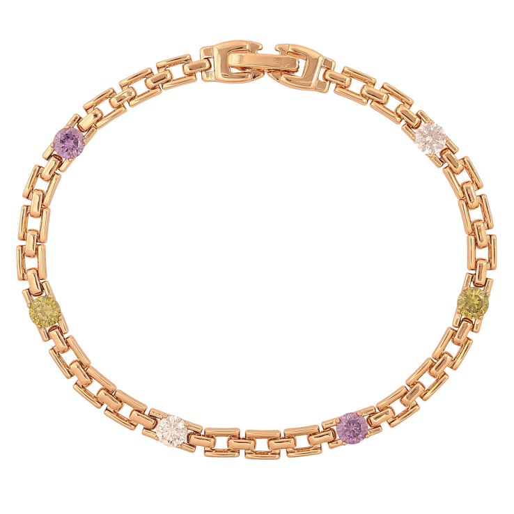 Браслет Xuping цвет Позолота 18K "Узор с цветными кристаллами" размер 19.5см х 4мм фото №17 Браслет Xuping цвет Позолота 18K "Узор с цветными кристаллами" размер 19.5см х 4мм фото №17