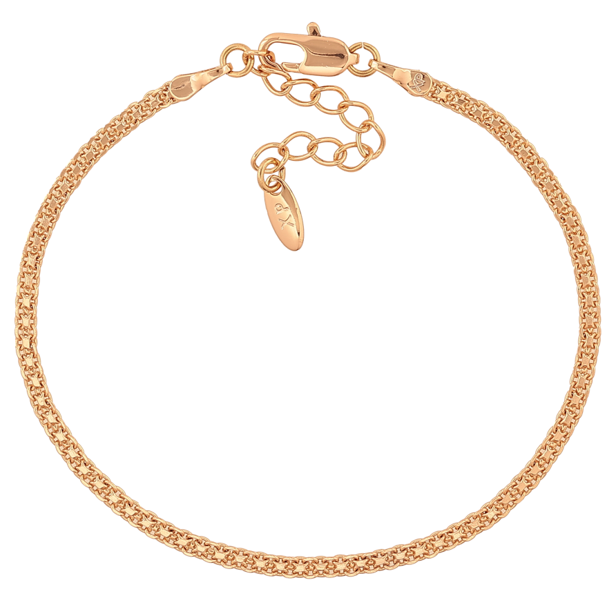 Браслет Xuping цвет Позолота 18K "Цепочка Итальянский Бисмарк" размер с доп. цепочкой 17-20.5см х 2мм фото №1