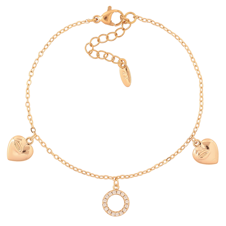 Браслет Xuping цвет Позолота 18K "Цепочка с подвесками" размер с доп. цепочкой 17.5-21см х 1.5мм фото №3 Браслет Xuping цвет Позолота 18K "Цепочка с подвесками" размер с доп. цепочкой 17.5-21см х 1.5мм фото №3