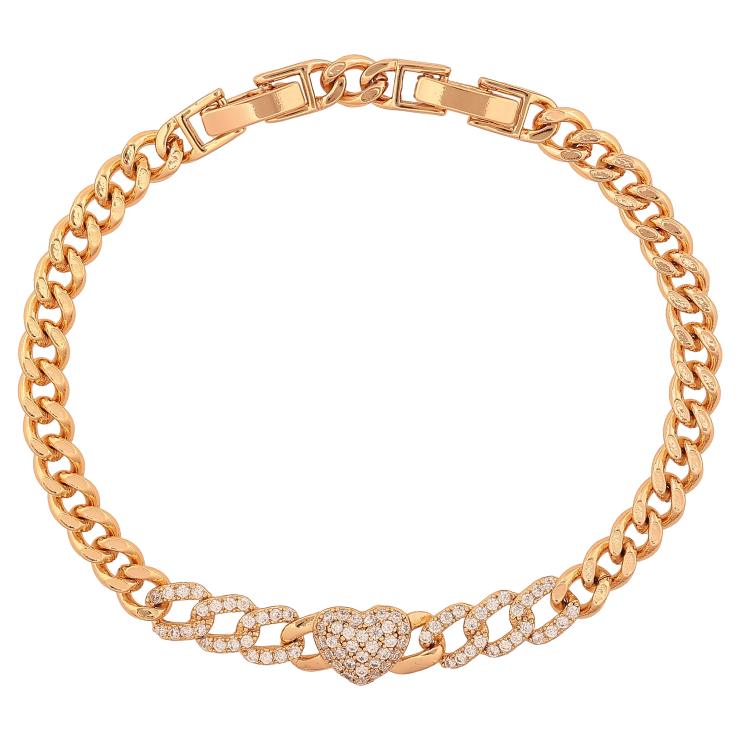 Браслет Xuping цвет Позолота 18K "Цепочка Панцирная с сердечком" длинна с доп. замком 17.5,19.5см х 5-8мм фото №3 Браслет Xuping цвет Позолота 18K "Цепочка Панцирная с сердечком" длинна с доп. замком 17.5,19.5см х 5-8мм фото №3
