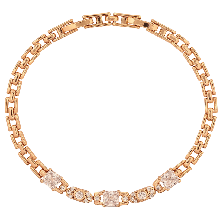 Браслет Xuping цвет Позолота 18K "Узор с кристаллами" длинна с доп. замком 18,20см х 4-5мм фото №21