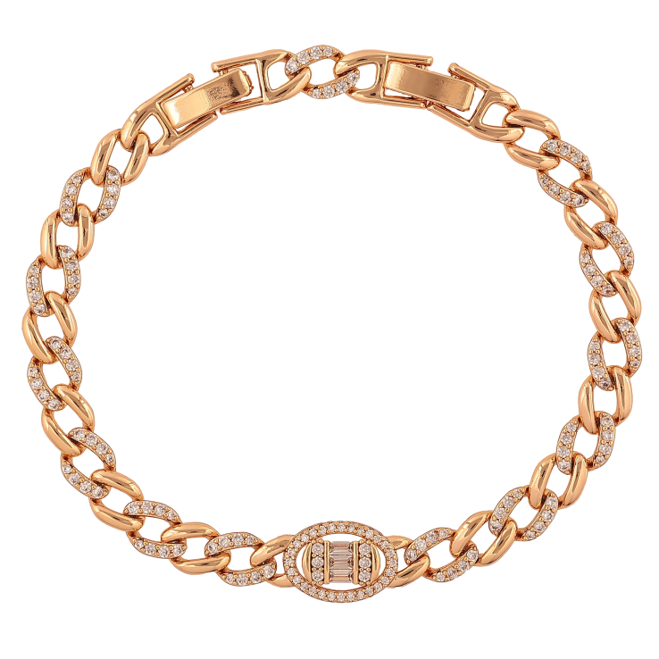 Браслет Xuping цвет Позолота 18K "Цепочка с узором с кристаллами" размер с доп. замком 17.5,20см х 6-9мм фото №25 Браслет Xuping цвет Позолота 18K "Цепочка с узором с кристаллами" размер с доп. замком 17.5,20см х 6-9мм фото №25