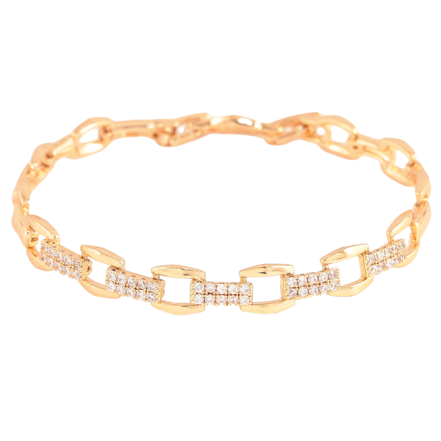 Браслет Xuping цвет Позолота 18K "Узор с кристаллами" размер с доп. замком 17,19см х 3-7мм фото №1 Браслет Xuping цвет Позолота 18K "Узор с кристаллами" размер с доп. замком 17,19см х 3-7мм фото №1