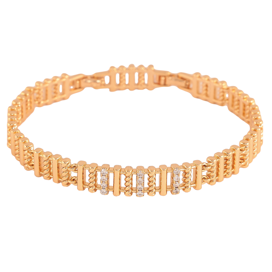 Браслет Xuping цвет Позолота 18K "Узор с кристаллами" размер с доп. замком 17.5,19.5см х 7мм фото №1 Браслет Xuping цвет Позолота 18K "Узор с кристаллами" размер с доп. замком 17.5,19.5см х 7мм фото №1