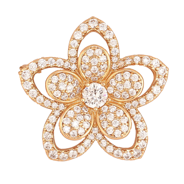 Брошь Xuping цвет Позолота 18K "Цветок с инкрустацией кристаллами" фото №5 Брошь Xuping цвет Позолота 18K "Цветок с инкрустацией кристаллами" фото №5