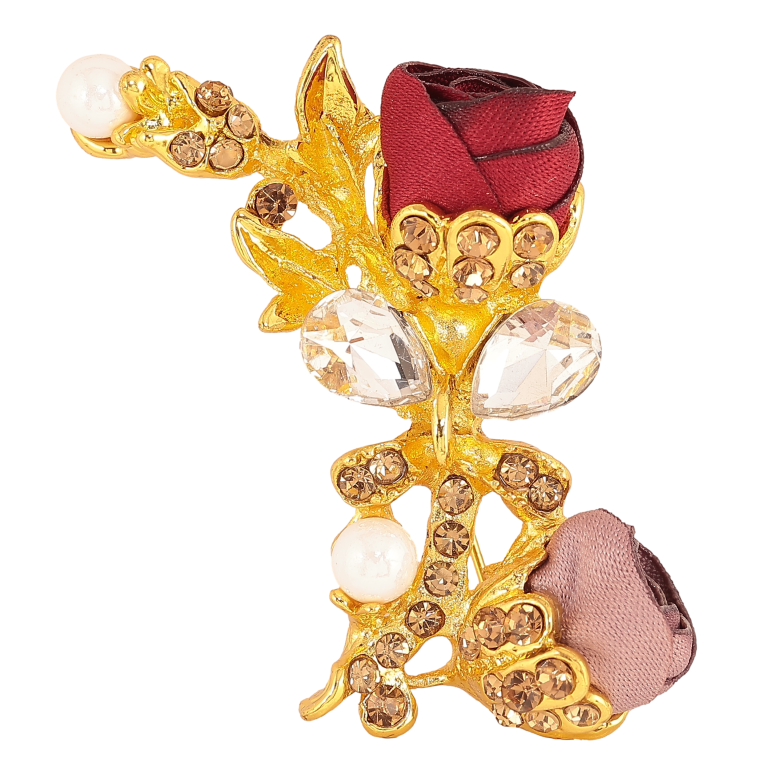Брошка "Червона та бежева квіточки" фото №10 Брошка "Червона та бежева квіточки" фото №10
