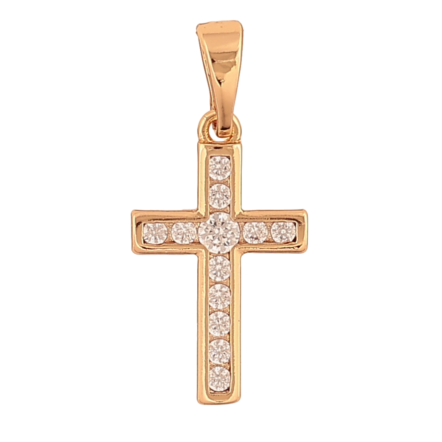 Кулон Xuping цвет Позолота 18K "Крест с кристаллами" для цепочки до 5мм фото №1 Кулон Xuping цвет Позолота 18K "Крест с кристаллами" для цепочки до 5мм фото №1