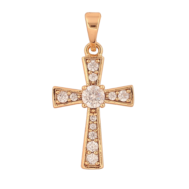 Кулон Xuping колір Позолота 18K "Хрест з кристалами" для ланцюжка до 5мм фото №6 Кулон Xuping колір Позолота 18K "Хрест з кристалами" для ланцюжка до 5мм фото №6