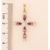 Кулон Xuping цвет Позолота 18K "Крест с сиреневыми кристаллами" для цепочки до 6мм фото №2 Кулон Xuping цвет Позолота 18K "Крест с сиреневыми кристаллами" для цепочки до 6мм фото №2