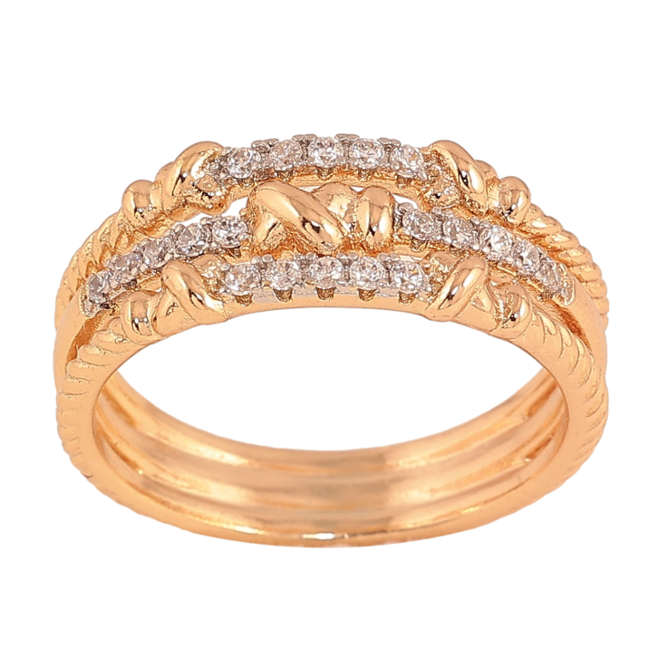 Кольцо Xuping цвет Позолота 18K + Родий "Декоративный орнамент с кристаллами" фото №2 Кольцо Xuping цвет Позолота 18K + Родий "Декоративный орнамент с кристаллами" фото №2