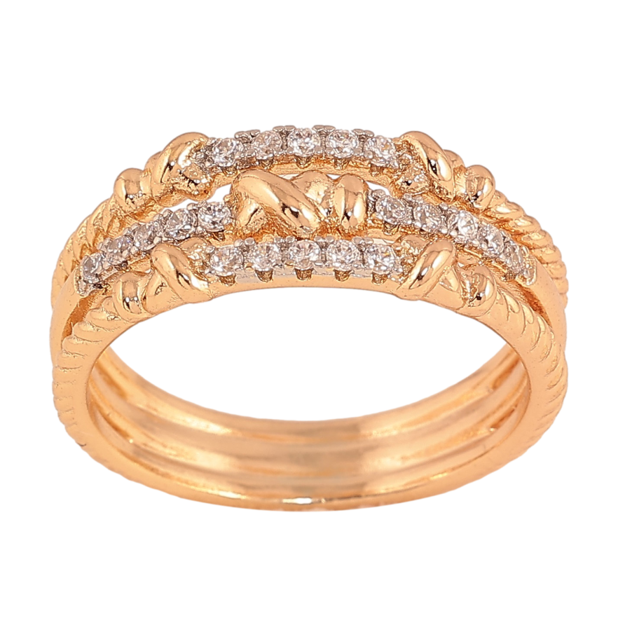 Кольцо Xuping цвет Позолота 18K + Родий "Декоративный орнамент с кристаллами" фото №1 Кольцо Xuping цвет Позолота 18K + Родий "Декоративный орнамент с кристаллами" фото №1