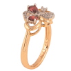 Кольцо Xuping цвет Позолота 18K + Родий "Цветок с красными кристаллом" фото №2 Кольцо Xuping цвет Позолота 18K + Родий "Цветок с красными кристаллом" фото №2
