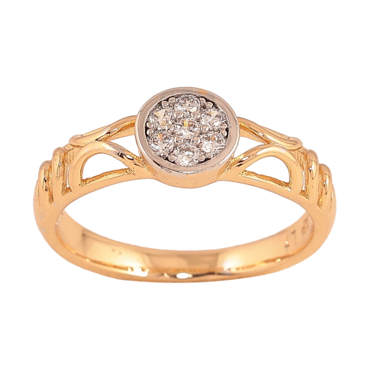 Кольцо Xuping цвет Позолота 18K + Родий "Резной орнамент с кристаллами" фото №9 Кольцо Xuping цвет Позолота 18K + Родий "Резной орнамент с кристаллами" фото №9