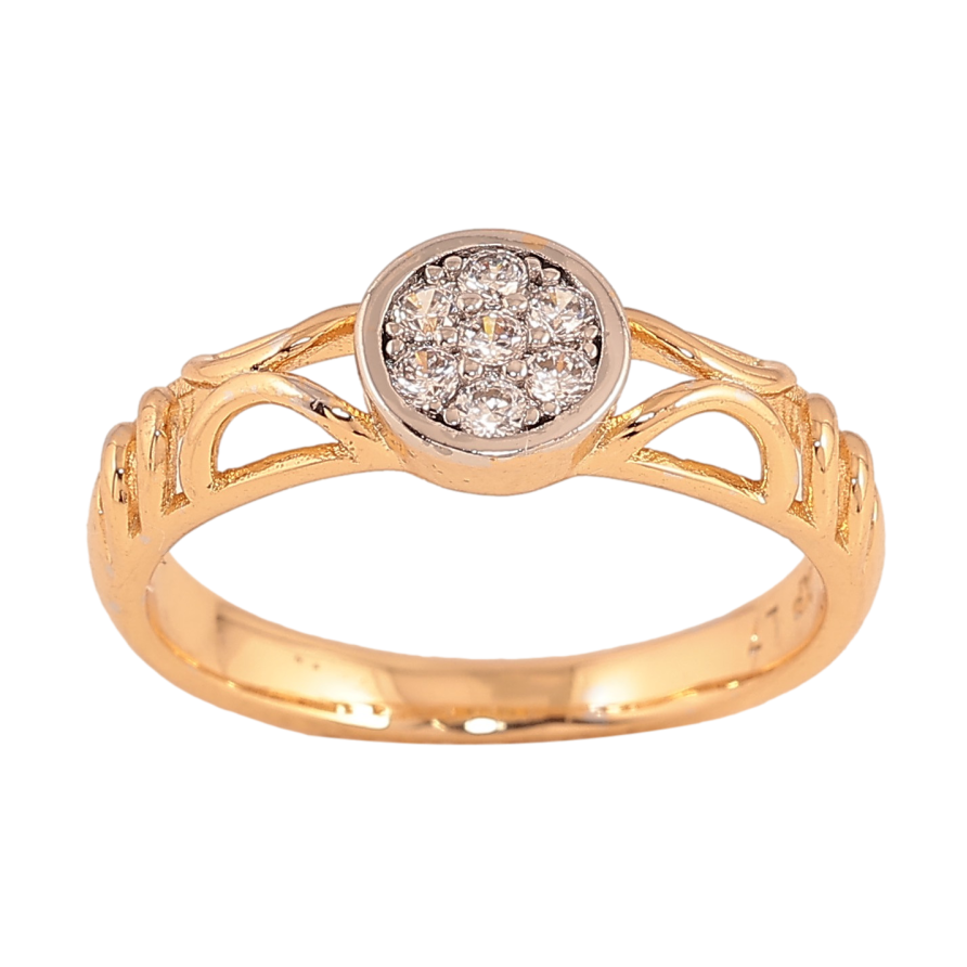 Кольцо Xuping цвет Позолота 18K + Родий "Резной орнамент с кристаллами" фото №1 Кольцо Xuping цвет Позолота 18K + Родий "Резной орнамент с кристаллами" фото №1