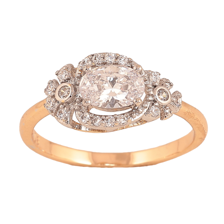 Кольцо Xuping цвет Позолота 18K + Родий "Цветочный орнамент с кристаллами" фото №15