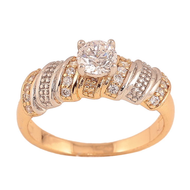Кольцо Xuping цвет Позолота 18K+Родий "Узор с кристаллами" фото №6 Кольцо Xuping цвет Позолота 18K+Родий "Узор с кристаллами" фото №6