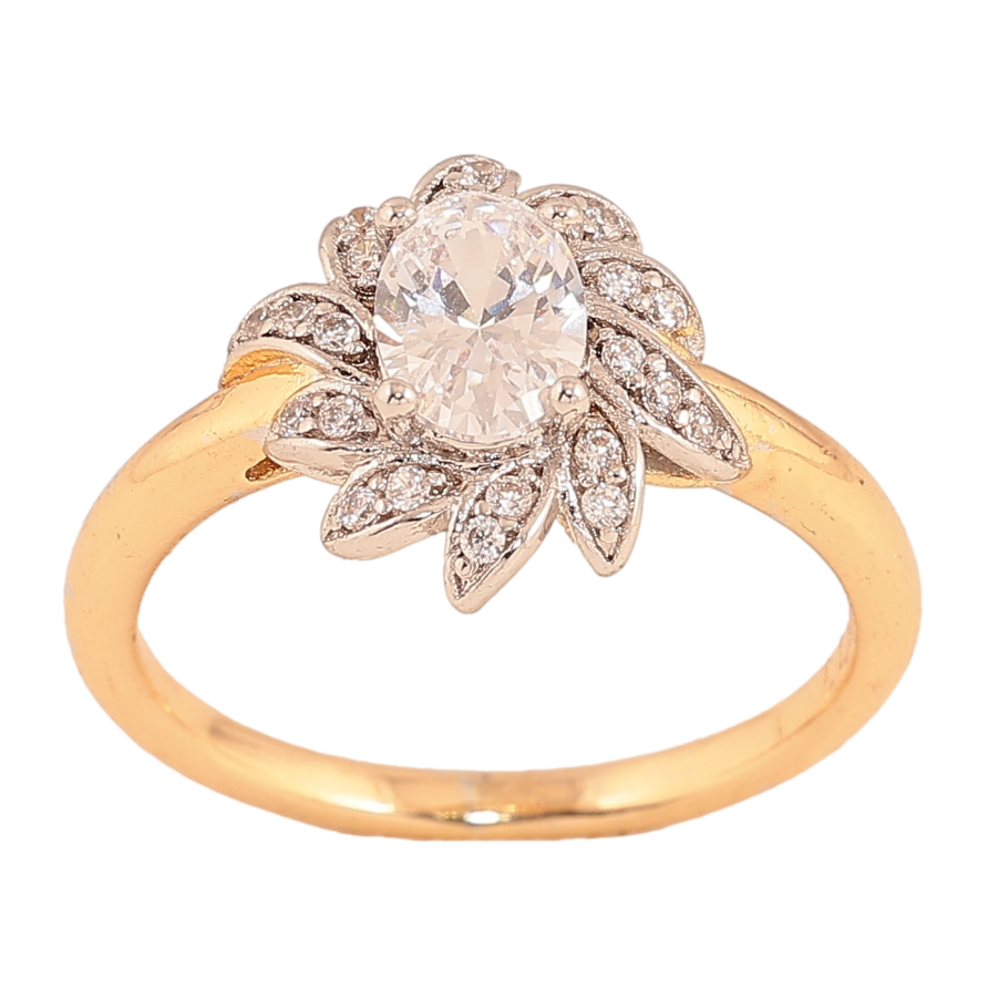 Кольцо Xuping цвет Позолота 18K+Родий "Цветок с кристаллами" фото №1 Кольцо Xuping цвет Позолота 18K+Родий "Цветок с кристаллами" фото №1