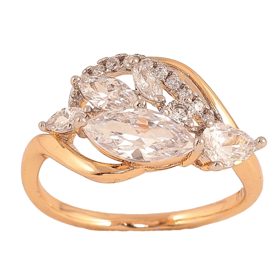 Кольцо Xuping цвет Позолота 18K+Родий "Узор из кристаллов" фото №1 Кольцо Xuping цвет Позолота 18K+Родий "Узор из кристаллов" фото №1