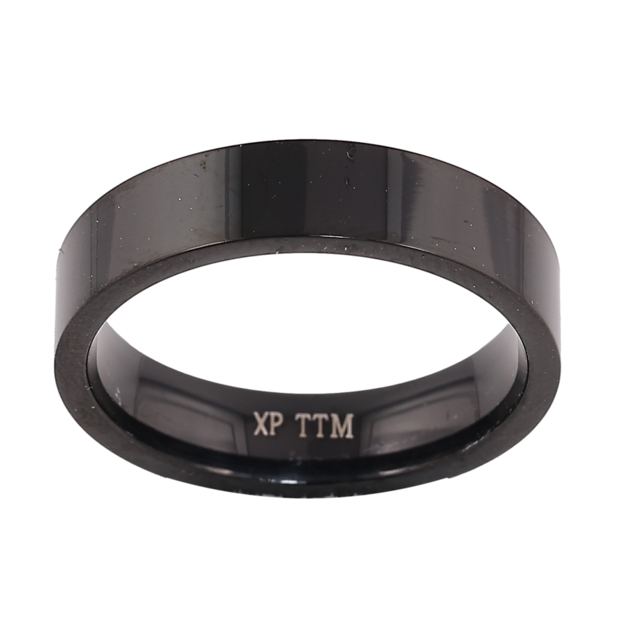 Каблучка Xuping TTM Stainless Steel колір black класика шир. 5мм фото №1
